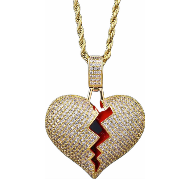 Big Daddy Diamond Broken Heart Gold Pendant - Pendant