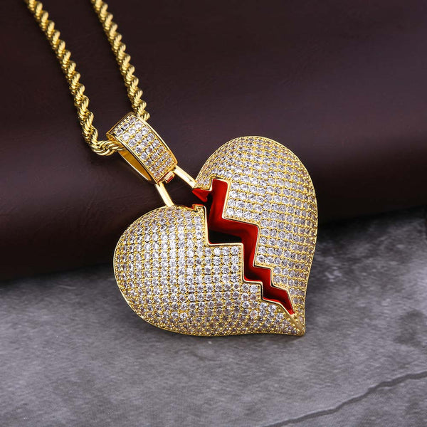 Big Daddy Diamond Broken Heart Gold Pendant - Pendant