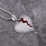 Big Daddy Diamond Broken Heart Silver Pendant - Pendant