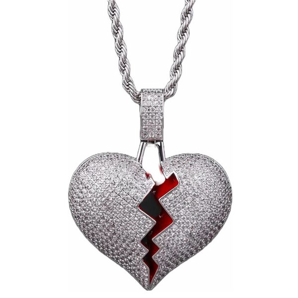Big Daddy Diamond Broken Heart Silver Pendant - Pendant