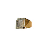Big Daddy Iced Out Square Bling Gold Ring - Ring