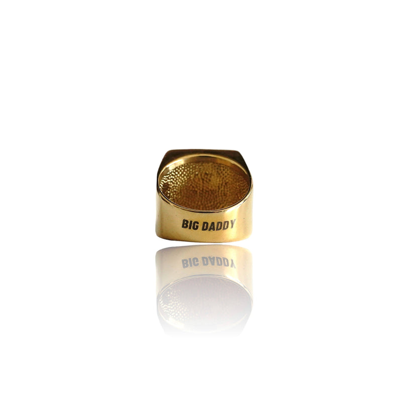 Big Daddy Iced Pave Square Gold Ring - Ring