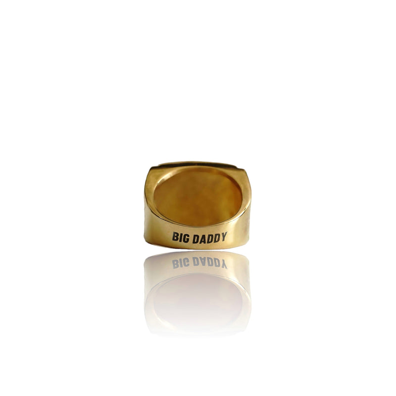 Big Daddy Iced Pave Square Gold Ring - Ring