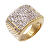 Big Daddy Iced Pave Square Gold Ring - Ring
