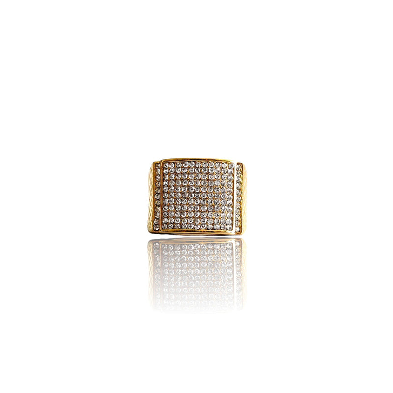 Big Daddy Iced Pave Square Gold Ring - Ring