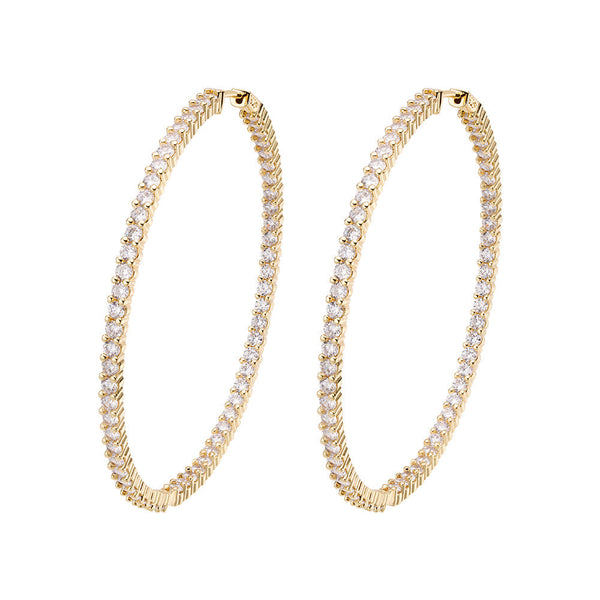 Big Daddy Large Hoop Diamond Earring - Earring