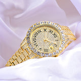 Big Daddy Bling Roman Numeral Gold Watch