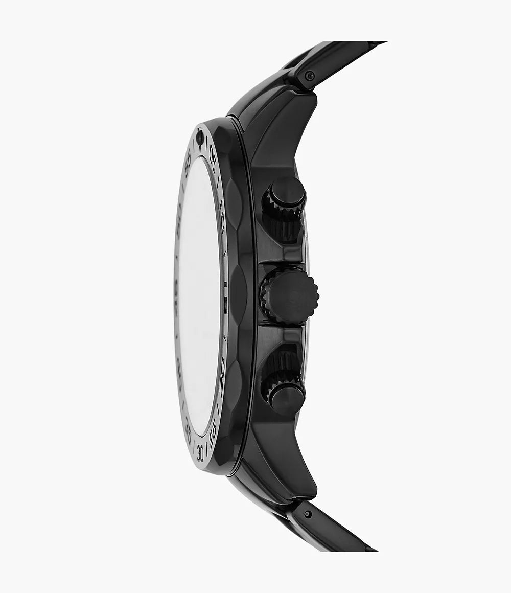 Side profile of Fossil Grant Sport showing case thickness and pushers for chronograph function
