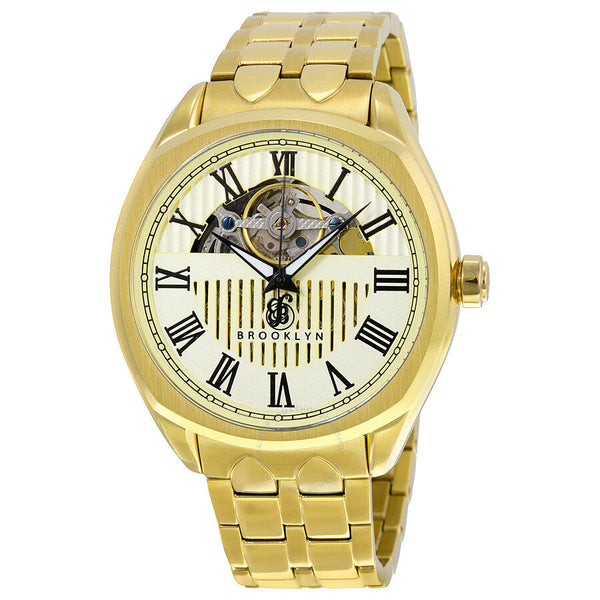 Brooklyn Dunham Skeleton Men's Automatic Ivory Dial Men's Watch - The Watches Men & Co