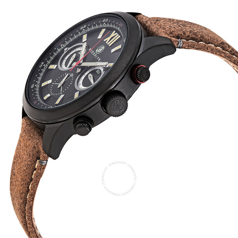 Brooklyn Watch Co. Stuyvesant Quartz Black Dial Men's Watch BW-8128-BQ-01-LBRW - The Watches Men & Co #2