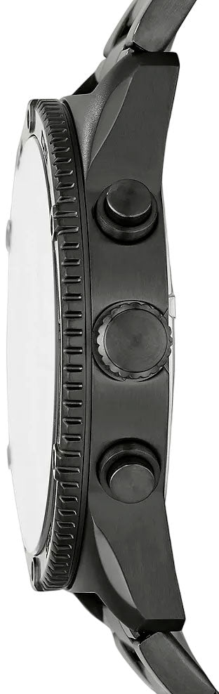 Brox watch side view displaying case thickness and chronograph pushers