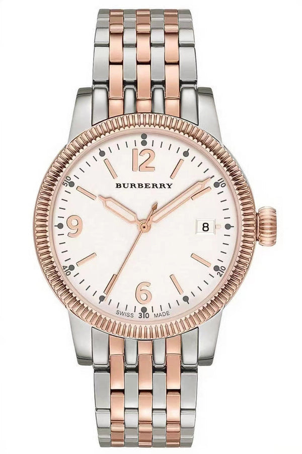 Burberry Analog White Dial Two Tone Steel Strap Watch for Women - BU7872 BU7872 - Image 1