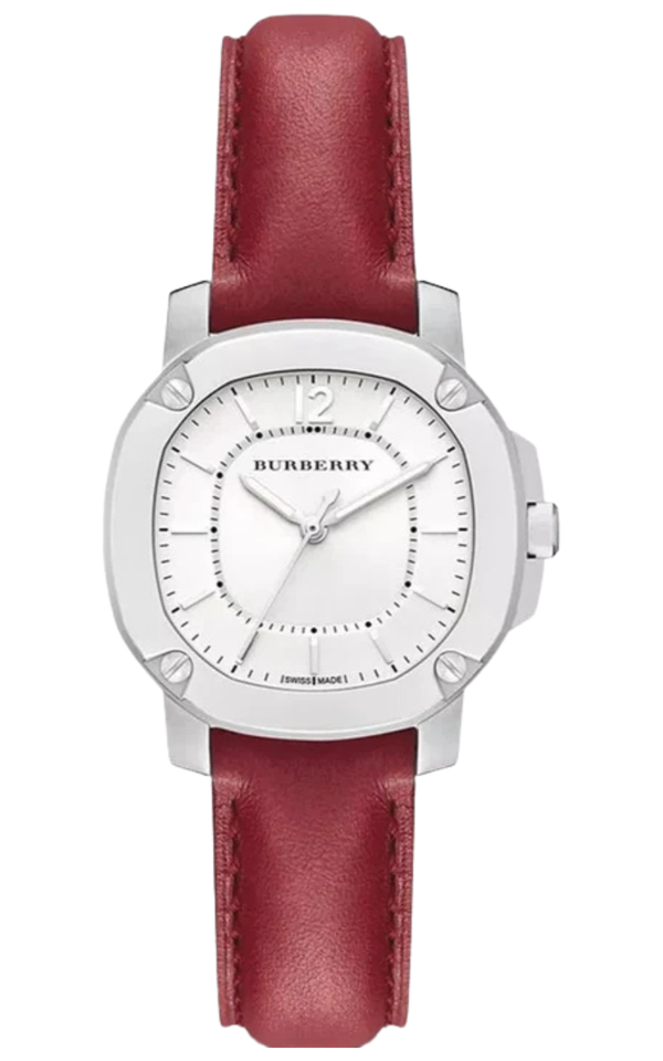 Burberry Brit The Britain White Dial Red Leather Strap Watch for Women - BBY1705 - Watch