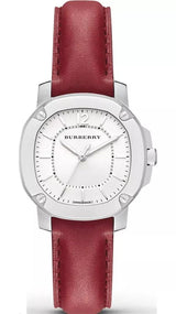 Burberry Brit The Britain White Dial Red Leather Strap Watch for Women - BBY1705 BBY1705 - Image 1
