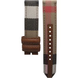 Burberry BU7820 multicolour leather strap with brown leather loop and check pattern