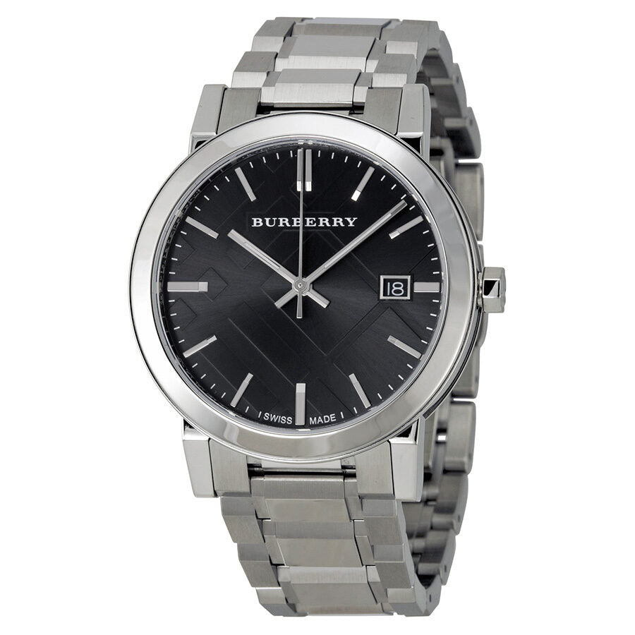 Burberry BU9001 black dial stainless steel unisex watch with bracelet