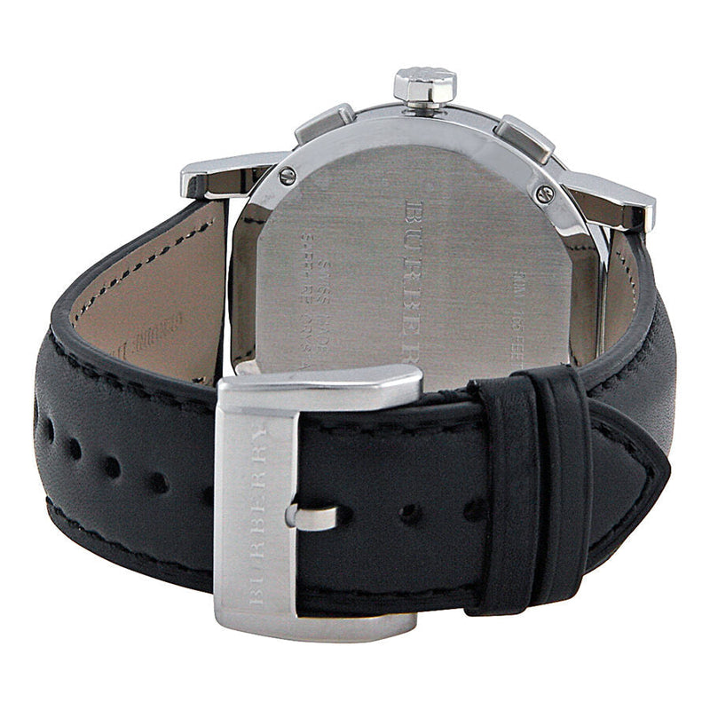 Burberry  Chronograph Black Dial Black Leather Men's Watch BU9356 - The Watches Men & CO #3