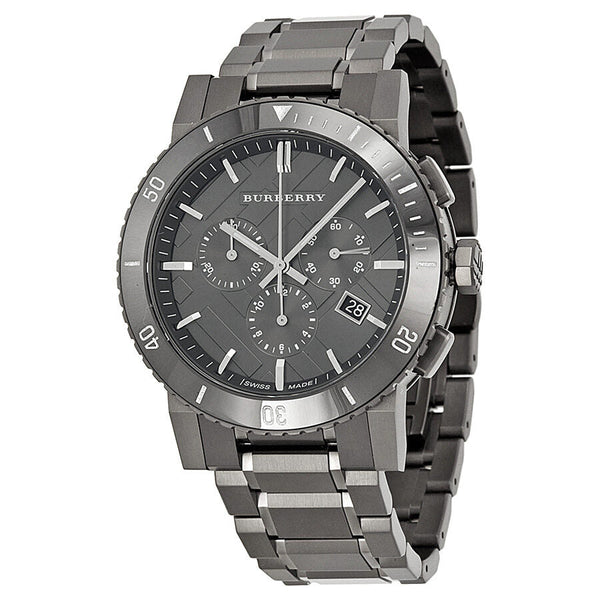 Burberry Chronograph Gunmetal Dial  Grey Ion-plated Stainless Steel Men's Watch BU9381 - The Watches Men & CO