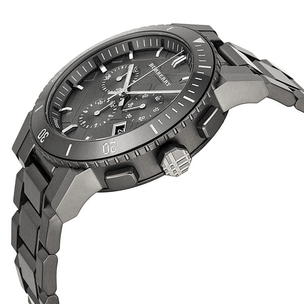 Burberry Chronograph Gunmetal Dial  Grey Ion-plated Stainless Steel Men's Watch BU9381 - The Watches Men & CO #2