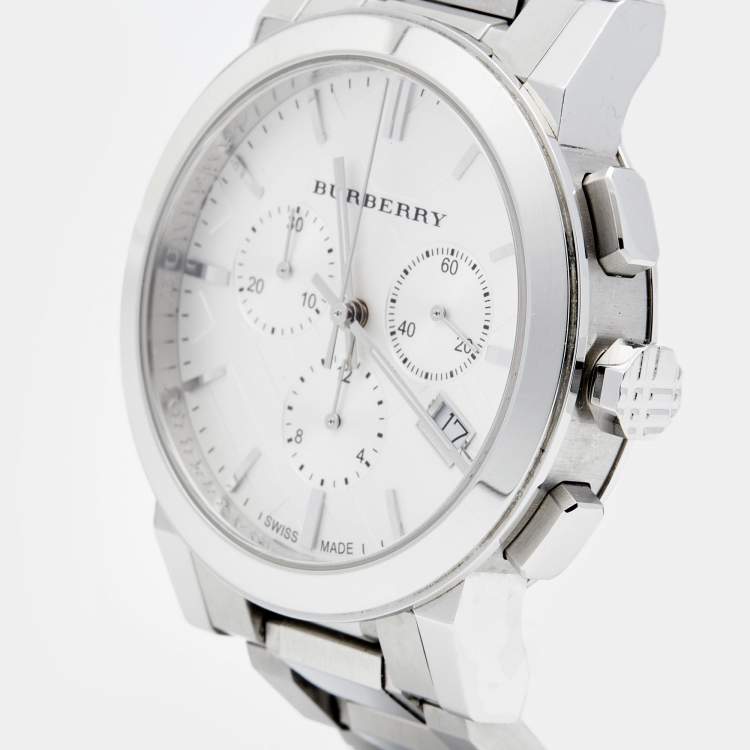 Burberry City Chronograph Silver Dial Stainless Steel Ladies Watch BU9750 - Watch
