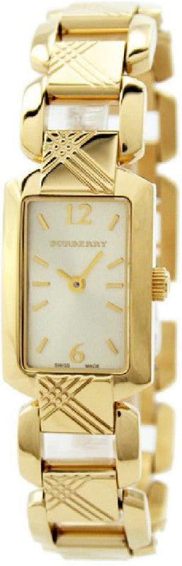 Burberry Heritage BU4213 women's watch with silver dial and gold bracelet