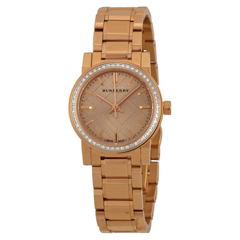 Burberry Rose Dial Diamond-set Bezel Rose Gold-tone Ladies Watch BU9225 - The Watches Men & CO