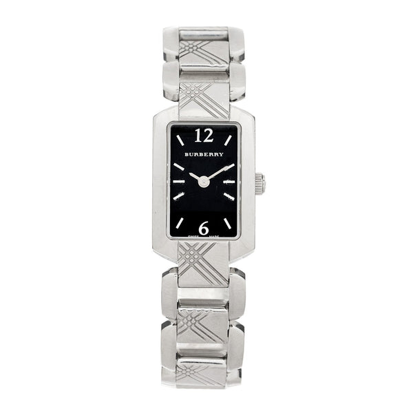 Burberry Signature Quartz Black Dial Silver Steel Strap Watch for Women - BU4210 BU4210 - Image 1