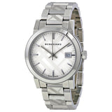 Burberry Silver Check Stamped Dial Stainlkess Steel Ladies Watch BU9144 - The Watches Men & CO