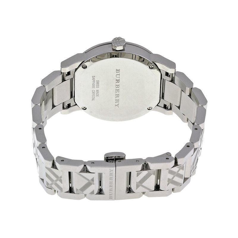 Burberry Silver Check Stamped Dial Stainlkess Steel Ladies Watch BU9144 - The Watches Men & CO #3