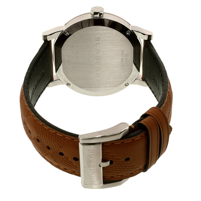 Burberry Men’s Quartz Leather Strap Silver Dial Men's Watch BU9904 - The Watches Men & CO #3