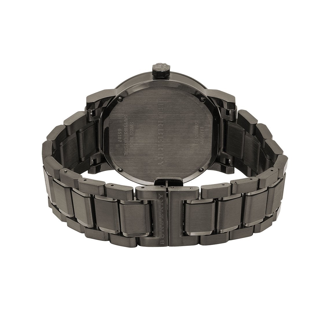Burberry The City watch caseback showing stainless steel case back