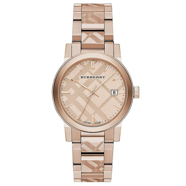 Burberry The City Engraved Check Rose Gold Women’s Watch BU9039 - Watch