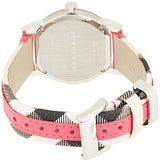Burberry The City White Dial Haymarket Pink Leather Strap Watch for Women - BU9149 BU9149 - Image 3