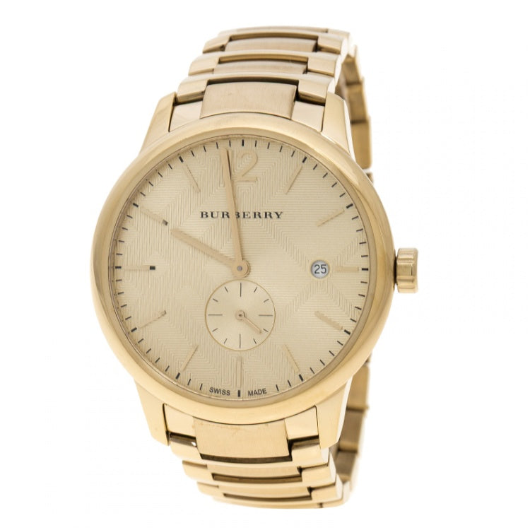Burberry The Classic men's watch with champagne gold dial and gold-plated stainless steel bracelet