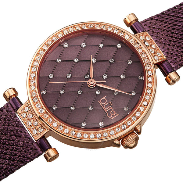 Burgi Argyle Style Purple Dial Ladies Watch BUR263PU - The Watches Men & Co #2