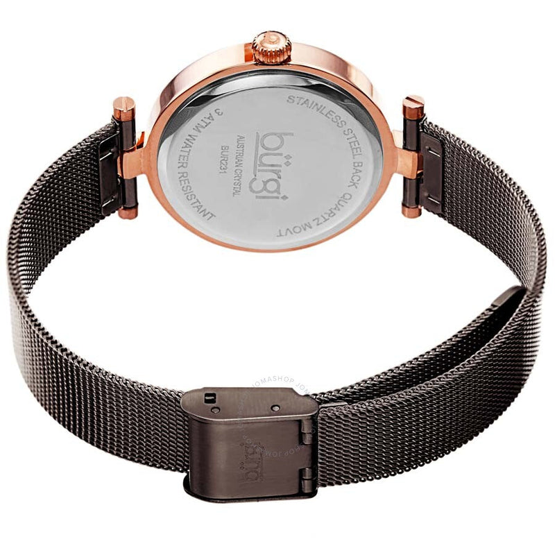Burgi Black Dial Black-plated Mesh Ladies Watch BUR231GN - The Watches Men & Co #4