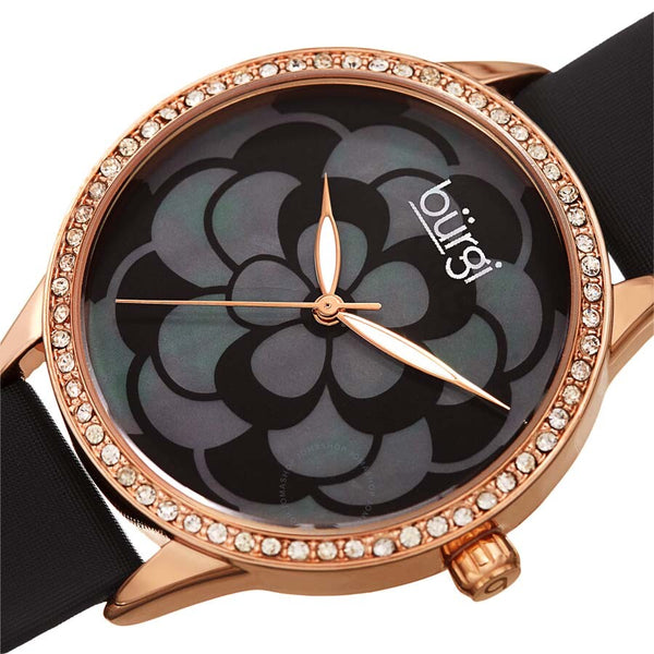 Burgi Black Mother of Pearl Dial Ladies Watch BUR203BKR - The Watches Men & Co #2