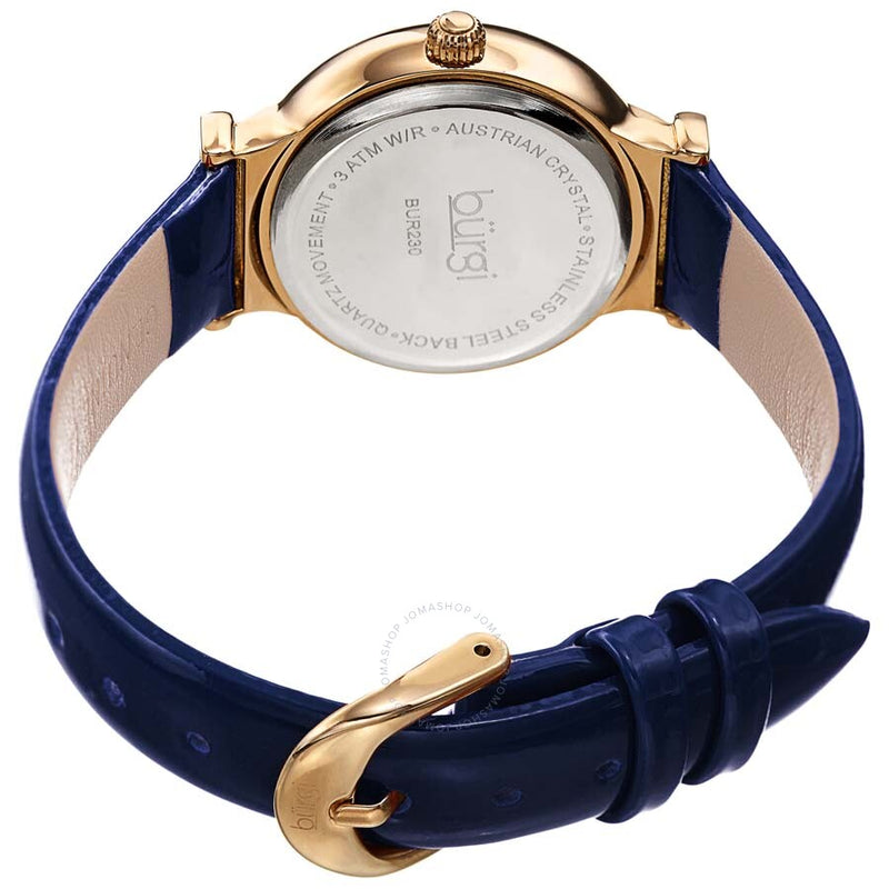Burgi Blue Dial Blue Leather Ladies Watch BUR230BU - The Watches Men & Co #4