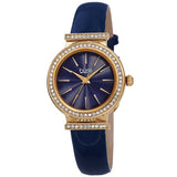 Burgi Blue Dial Blue Leather Ladies Watch BUR230BU - The Watches Men & Co