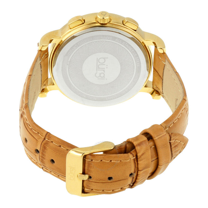 Burgi Blue Mother of Pearl Dial Beige Leather Ladies Watch BUR087BG - The Watches Men & Co #3