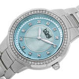 Burgi Blue Mother of Pearl Diamond Dial Ladies Watch BUR093BU - The Watches Men & Co #2