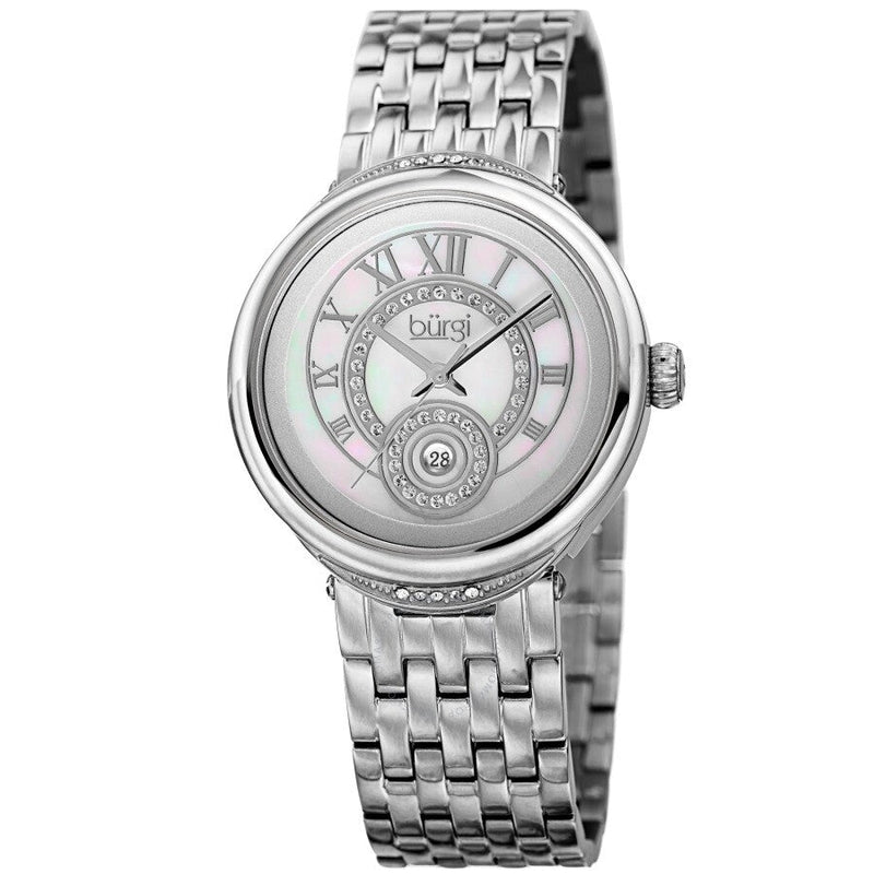 Burgi BUR164SS Mother of Pearl Dial Ladies Watch BUR164SS - The Watches Men & Co