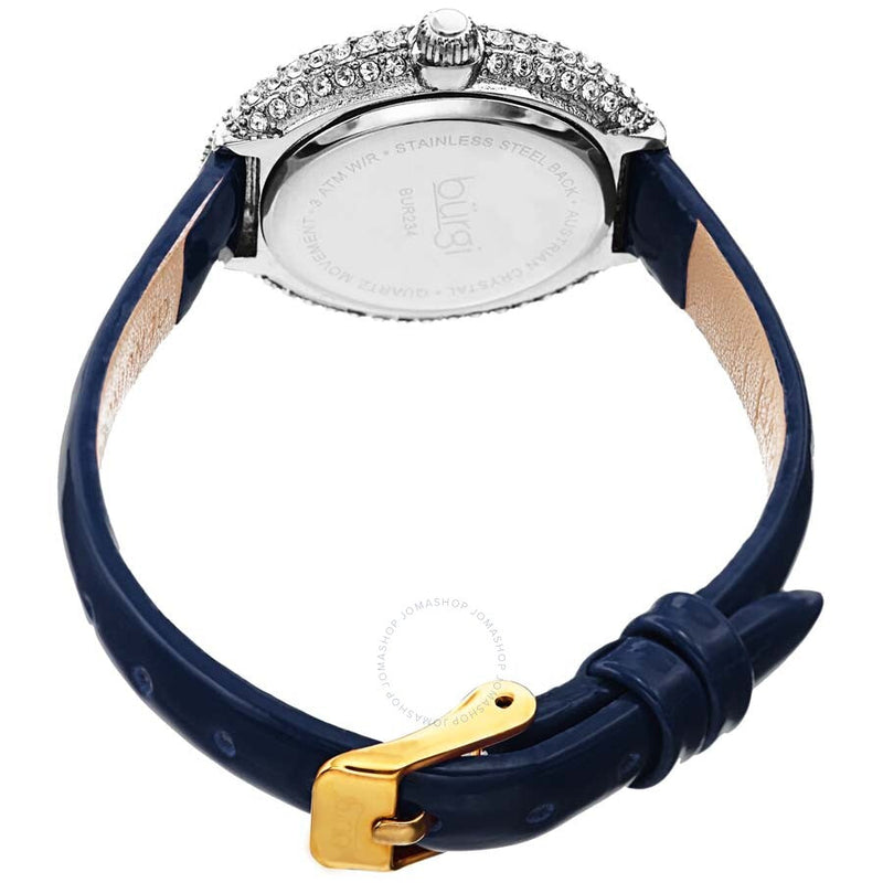 Burgi Crystal Blue Dial Blue leather Ladies Watch BUR234BU - The Watches Men & Co #4