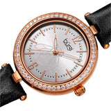 Burgi Crystal Silver Dial Black Leather Ladies Watch BUR235BKR - The Watches Men & Co #2