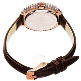 Burgi Crystal White Dial Brown Leather Ladies Watch BUR234BR - The Watches Men & Co #4