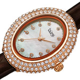 Burgi Crystal White Dial Brown Leather Ladies Watch BUR234BR - The Watches Men & Co #2
