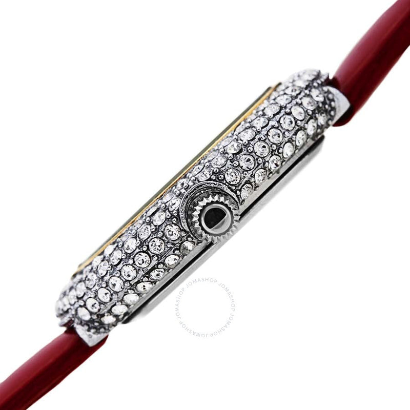 Burgi Crystal White Dial Brown Leather Ladies Watch BUR234RD - The Watches Men & Co #3