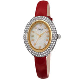 Burgi Crystal White Dial Brown Leather Ladies Watch BUR234RD - The Watches Men & Co