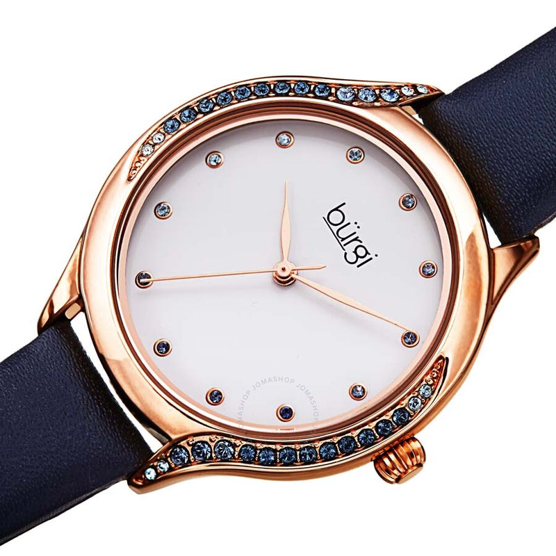 Burgi Crystal White Dial Ladies Watch BUR239BU - The Watches Men & Co #2