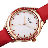 Burgi Crystal White Dial Red Leather Ladies Watch BUR239RD - The Watches Men & Co #2